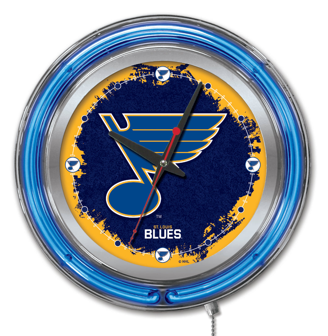 St Louis Blues 18 Neon Clock