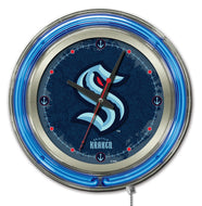 Seattle Kraken Double Neon Wall Clock - 15 "