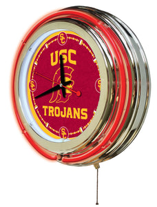 USC Trojans Double Neon Wall Clock - 15"