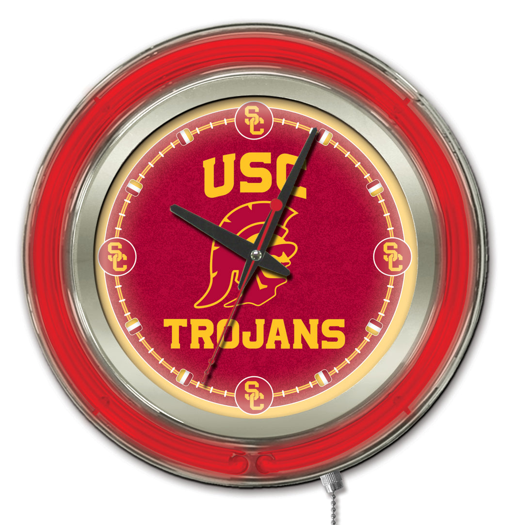 USC Trojans Double Neon Wall Clock - 15 