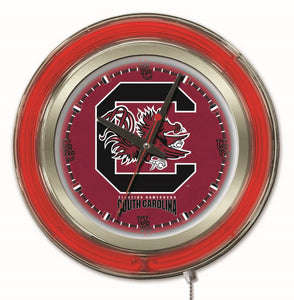 South Carolina Gamecocks Double Neon Wall Clock - 15 "