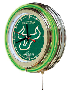 South Florida Bulls Double Neon Wall Clock - 15"