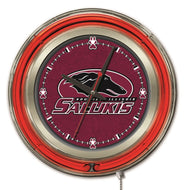 Southern Illinois Salukis Double Neon Wall Clock - 15 "