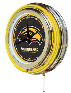 Southern Mississippi Golden Eagles Double Neon Wall Clock - 15"