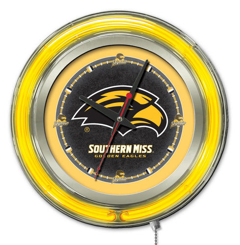  Southern Mississippi Golden Eagles Double Neon Wall Clock - 15 