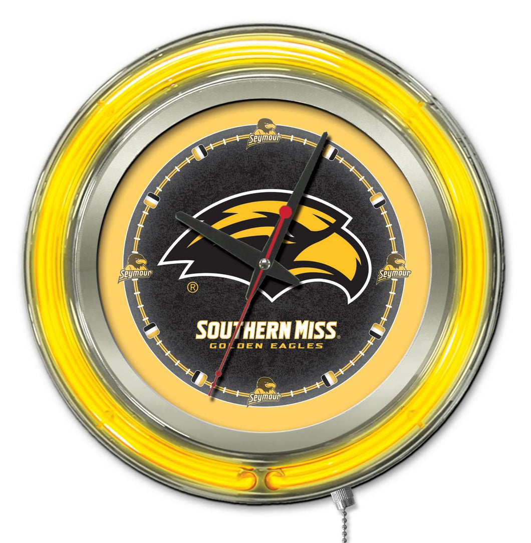  Southern Mississippi Golden Eagles Double Neon Wall Clock - 15 