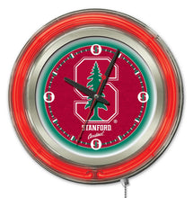 Stanford Cardinal Double Neon Wall Clock - 15 "