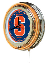 Syracuse Orange Double Neon Wall Clock - 15"