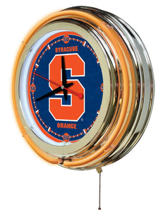 Syracuse Orange Double Neon Wall Clock - 15"