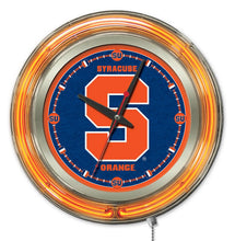 Syracuse Orange Double Neon Wall Clock - 15 "