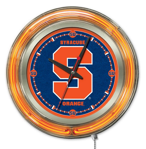 Syracuse Orange Double Neon Wall Clock - 15 