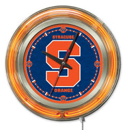 Syracuse Orange Double Neon Wall Clock - 15 "