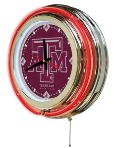 Texas A&M Aggies Double Neon Wall Clock - 15"