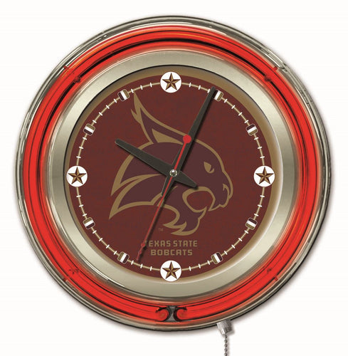 Texas State Bobcats Double Neon Wall Clock - 15 