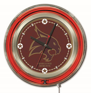 Texas State Bobcats Double Neon Wall Clock - 15 "