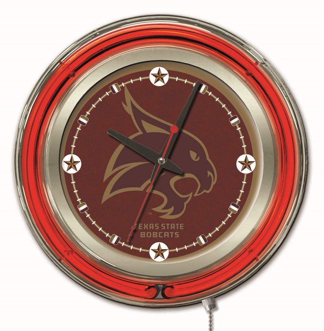 Texas State Bobcats Double Neon Wall Clock - 15 