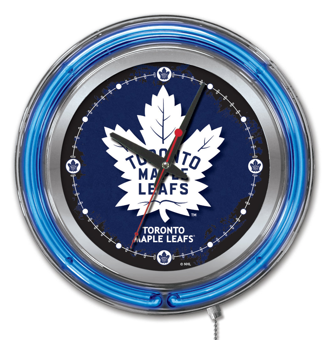 Toronto Maple Leafs Double Neon Wall Clock - 15 