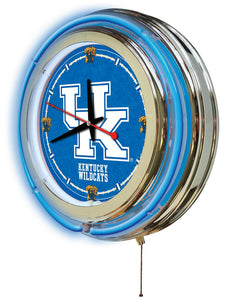 Kentucky Wildcats UK Double Neon Wall Clock - 15"