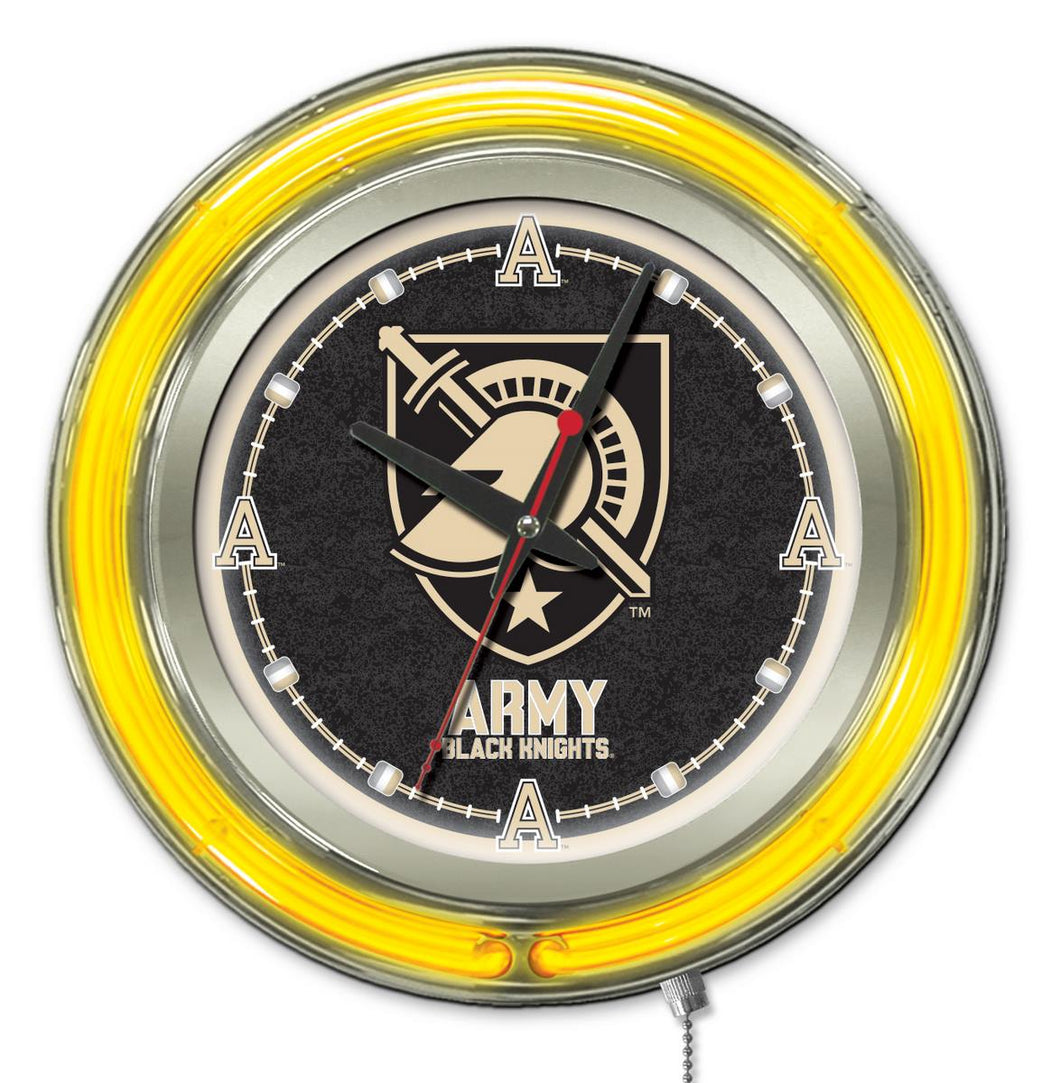 Army Black Knights Double Neon Wall Clock - 15 