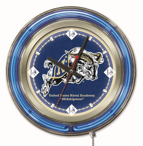 Navy Midshipmen Double Neon Wall Clock - 15 