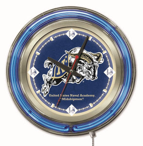 Navy Midshipmen Double Neon Wall Clock - 15 "