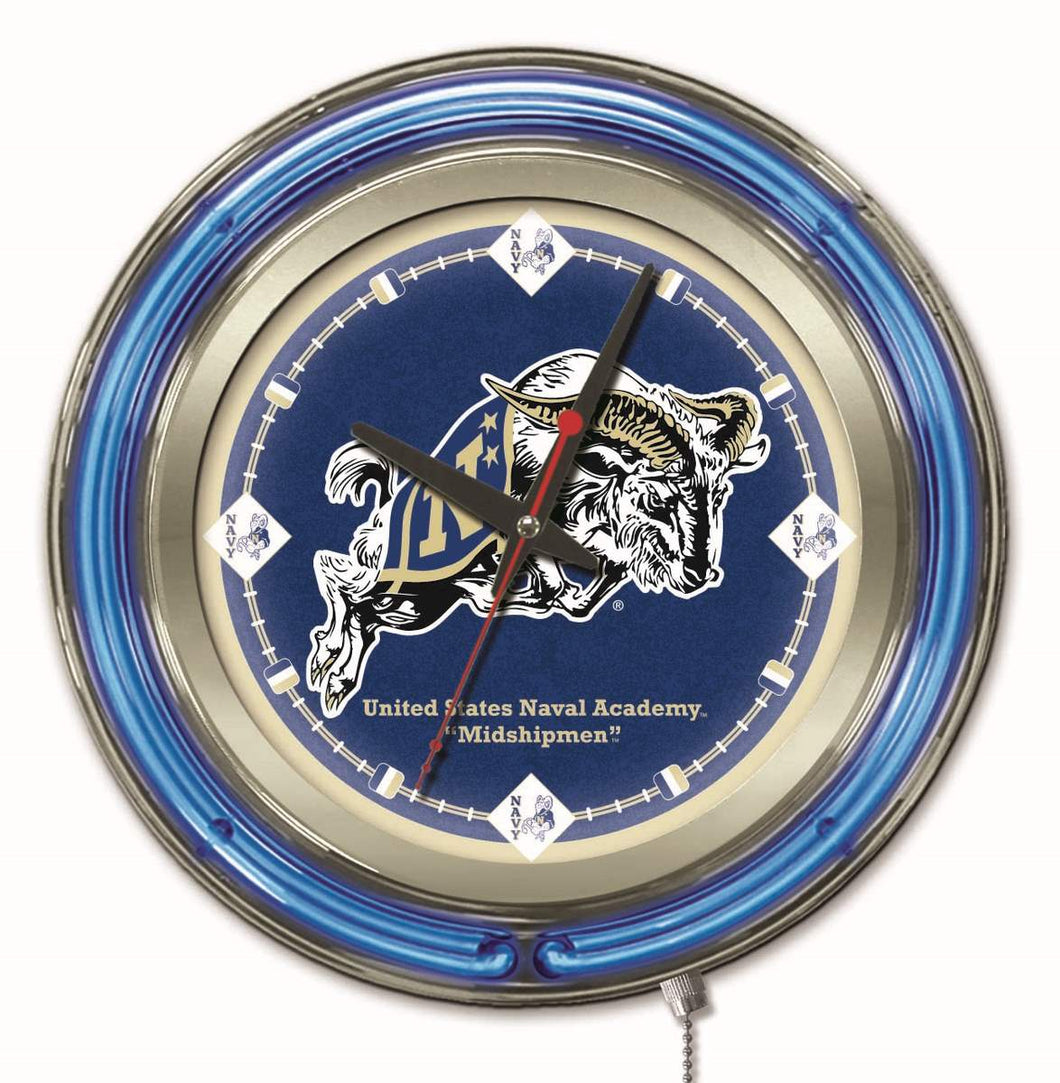 Navy Midshipmen Double Neon Wall Clock - 15 