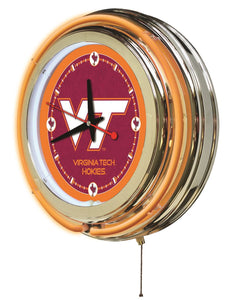Virginia Tech Hokies Double Neon Wall Clock - 15"