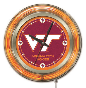 Virginia Tech Hokies Double Neon Wall Clock - 15 "