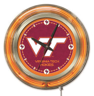 Virginia Tech Hokies Double Neon Wall Clock - 15 "