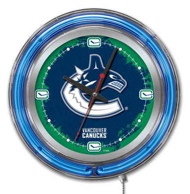 Vancouver Canucks Double Neon Wall Clock - 15 