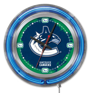 Vancouver Canucks Double Neon Wall Clock - 15 "