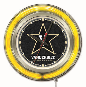 Vanderbilt Commodores Double Neon Wall Clock - 15 "