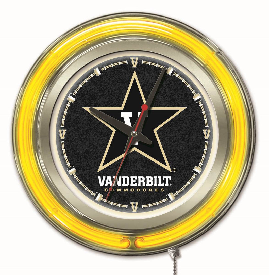 Vanderbilt Commodores Double Neon Wall Clock - 15 