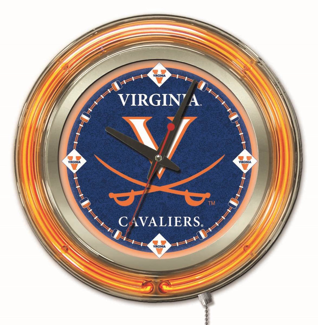 Virginia Cavaliers Double Neon Wall Clock - 15 