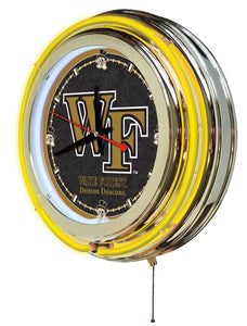 Wake Forest Demon Deacons Double Neon Wall Clock - 15"