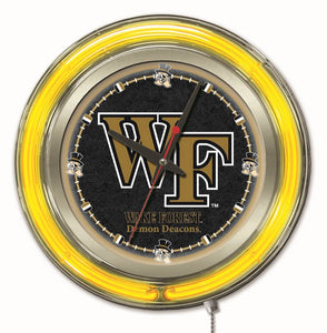 Wake Forest Demon Deacons Double Neon Wall Clock - 15 "