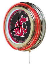 Washington State Cougars Double Neon Wall Clock - 15 "