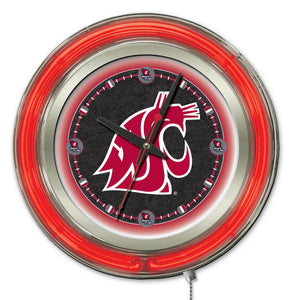 Washington State Cougars Double Neon Wall Clock - 15 "