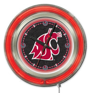 Washington State Cougars Double Neon Wall Clock - 15 "