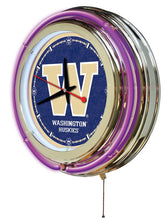 Washington Huskies Double Neon Wall Clock - 15"