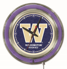 Washington Huskies Double Neon Wall Clock - 15 "