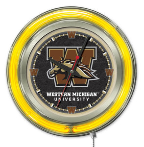 Western Michigan Broncos Double Neon Wall Clock - 15 "