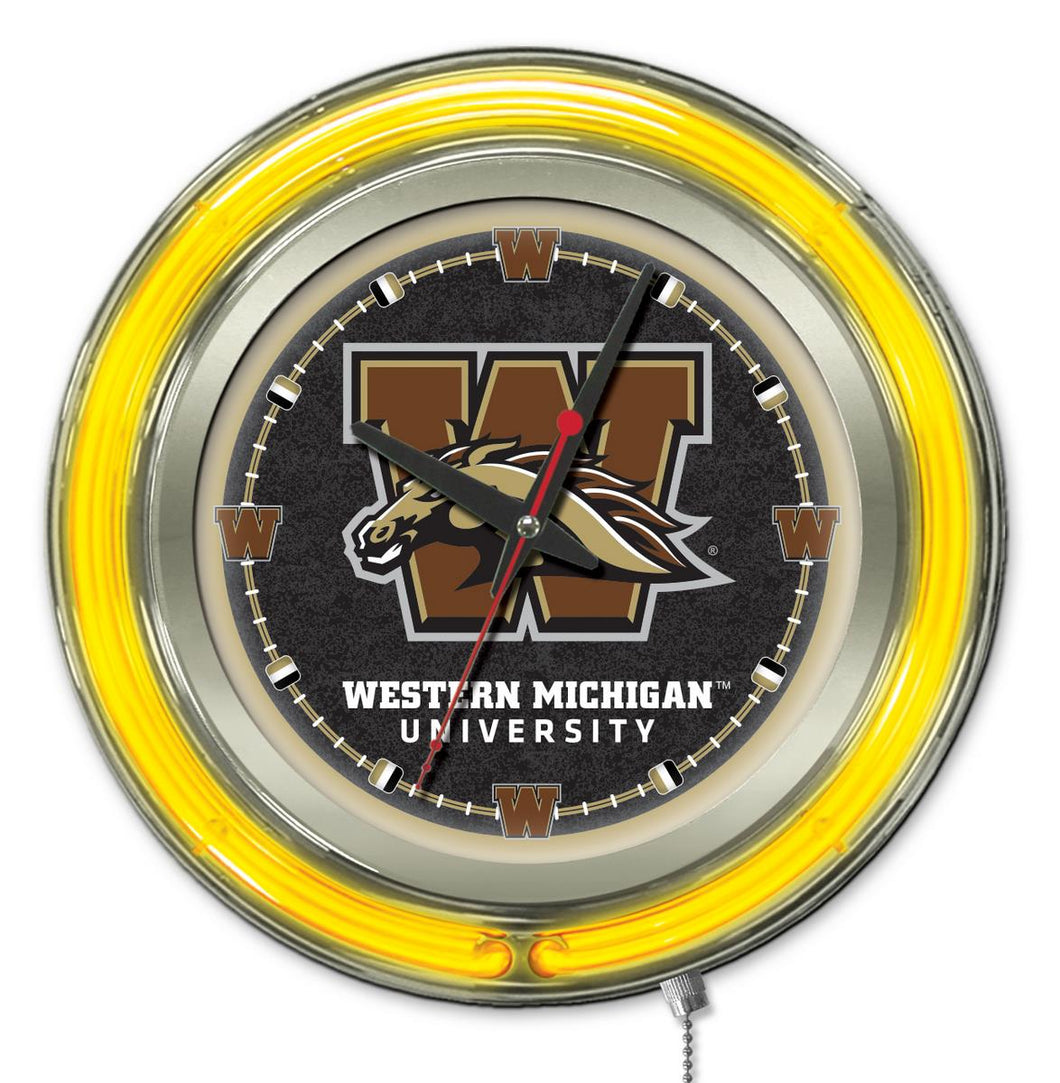 Western Michigan Broncos Double Neon Wall Clock - 15 