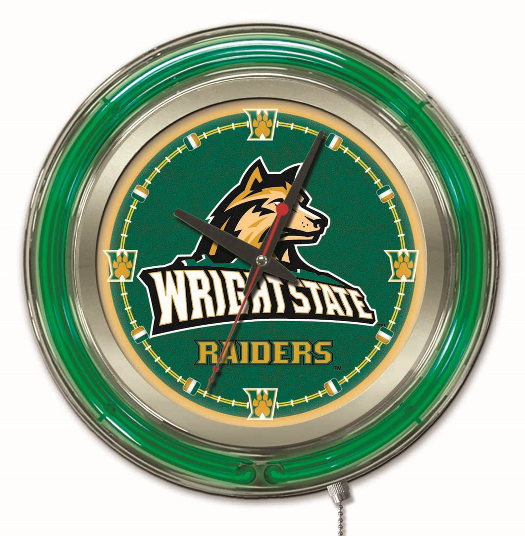 Wright State Raiders Double Neon Wall Clock - 15 