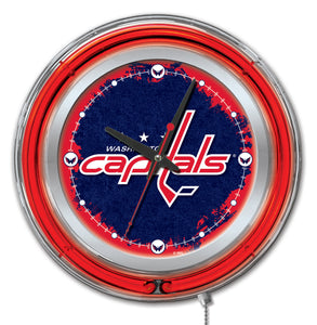 Washington Capitals Double Neon Wall Clock - 15 "