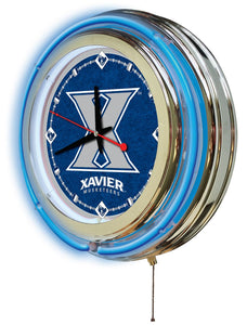 Xavier Musketeers Double Neon Wall Clock - 15"