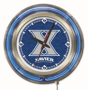 Xavier Musketeers Double Neon Wall Clock - 15 "