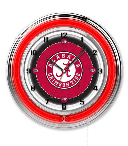 Alabama Crimson Tide Script A Double Neon Wall Clock - 19