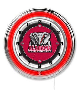Alabama Crimson Tide Double Neon Wall Clock - 19"