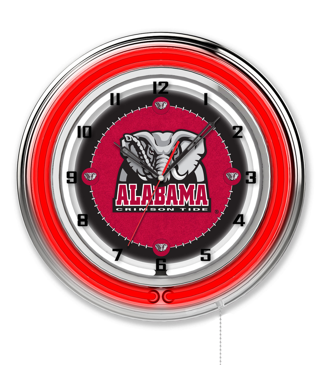Alabama Crimson Tide Double Neon Wall Clock - 19